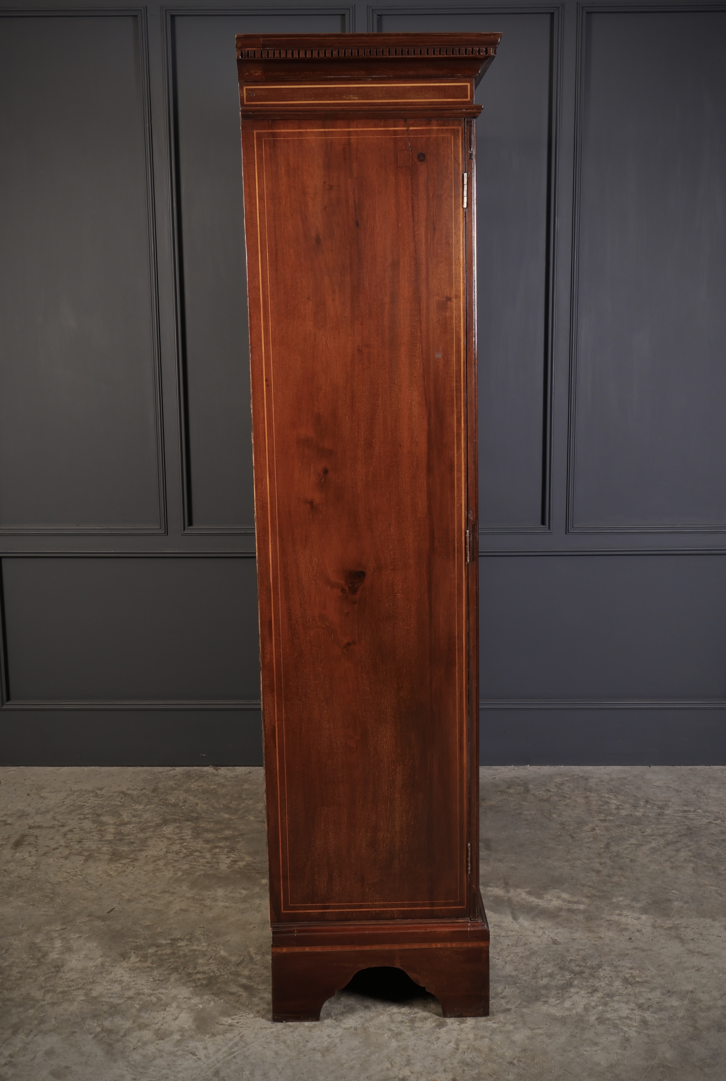 George III Marquetry Inlaid Mahogany Wardrobe antique wardrobes Antique Cupboards 17